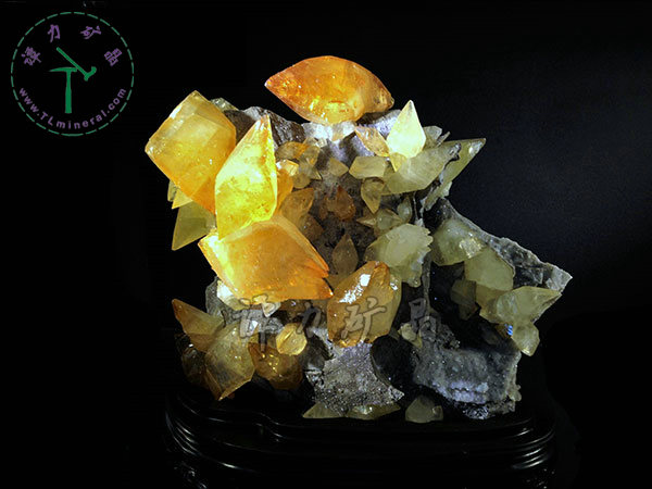 金色方解石，-20x30x14cm-美國(guó)田納西州埃爾姆伍德礦